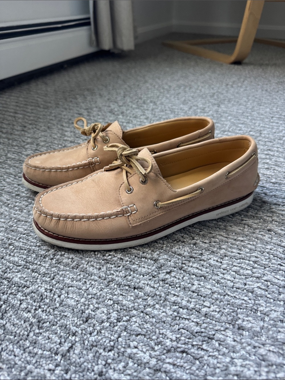 Sperry Women's Light Tan Leather Boat Shoes. Gold Cup edition. Worn twice.